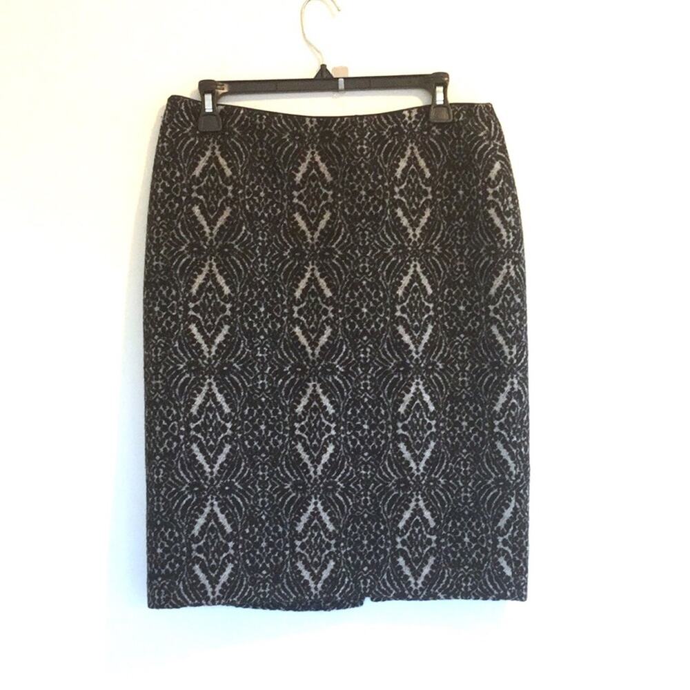 TALBOTS black & gray midi skirt lined size 6 EUC